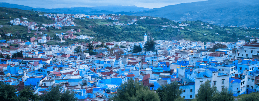 Città di Chefchaouen dall'alto